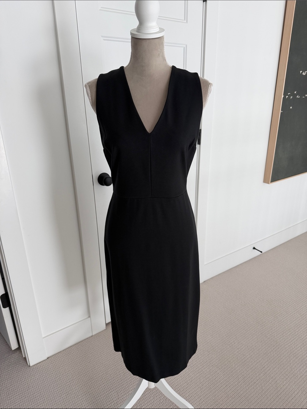 Banana Republic Black V-Neck Midi Dress